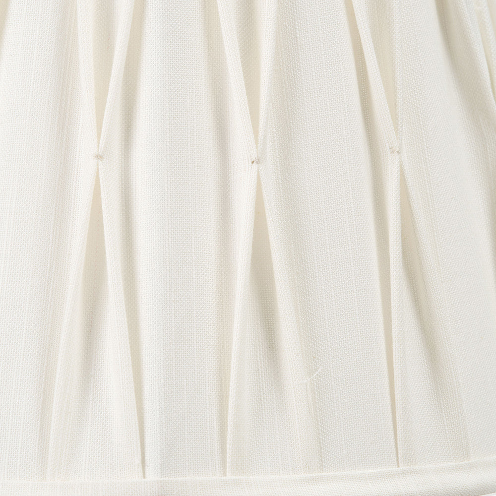 Odette 30cm White Linen Slub Pinch Pleat Tapered Lampshade