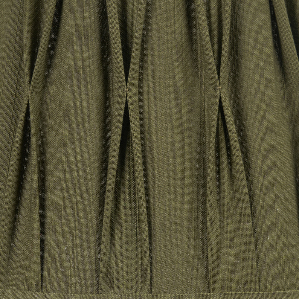 Odette 35cm Olive Green Cotton Slub Pinch Pleat Tapered Lampshade