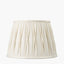 Odette 35cm White Linen Cotton Slub Pinch Pleat Tapered Lampshade
