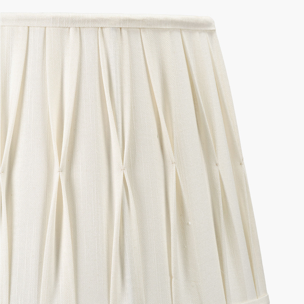 Odette 35cm White Linen Cotton Slub Pinch Pleat Tapered Lampshade