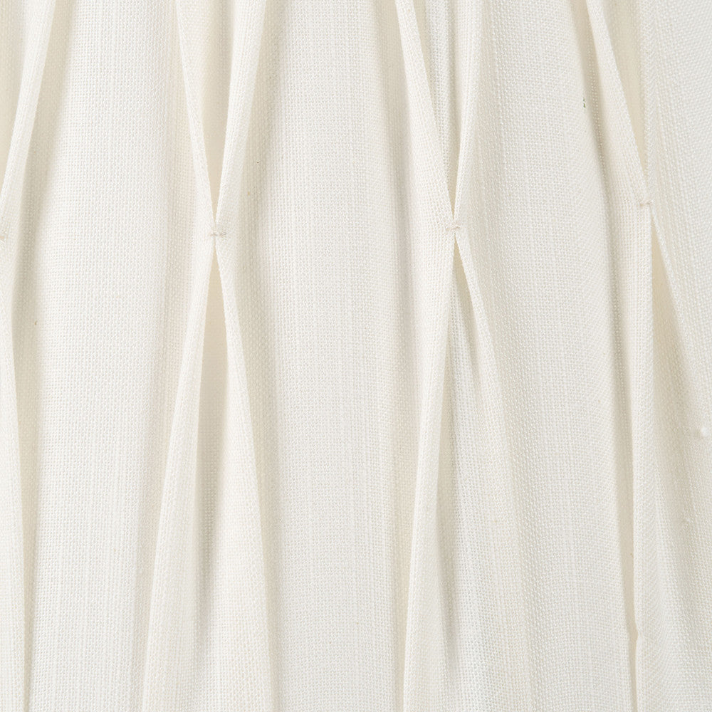 Odette 35cm White Linen Cotton Slub Pinch Pleat Tapered Lampshade