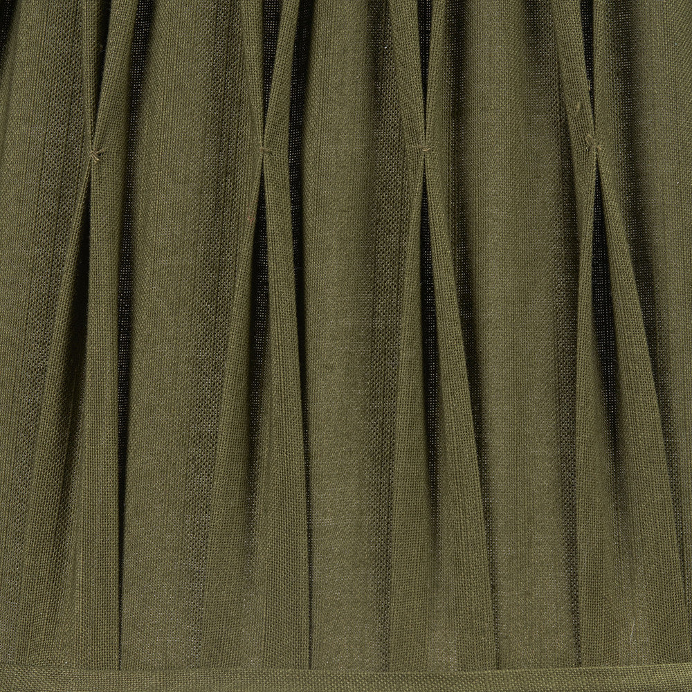 Odette 40cm Olive Green Cotton Slub Pinch Pleat Tapered Lampshade