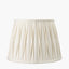 Odette 40cm White Linen Cotton Slub Pinch Pleat Tapered Lampshade