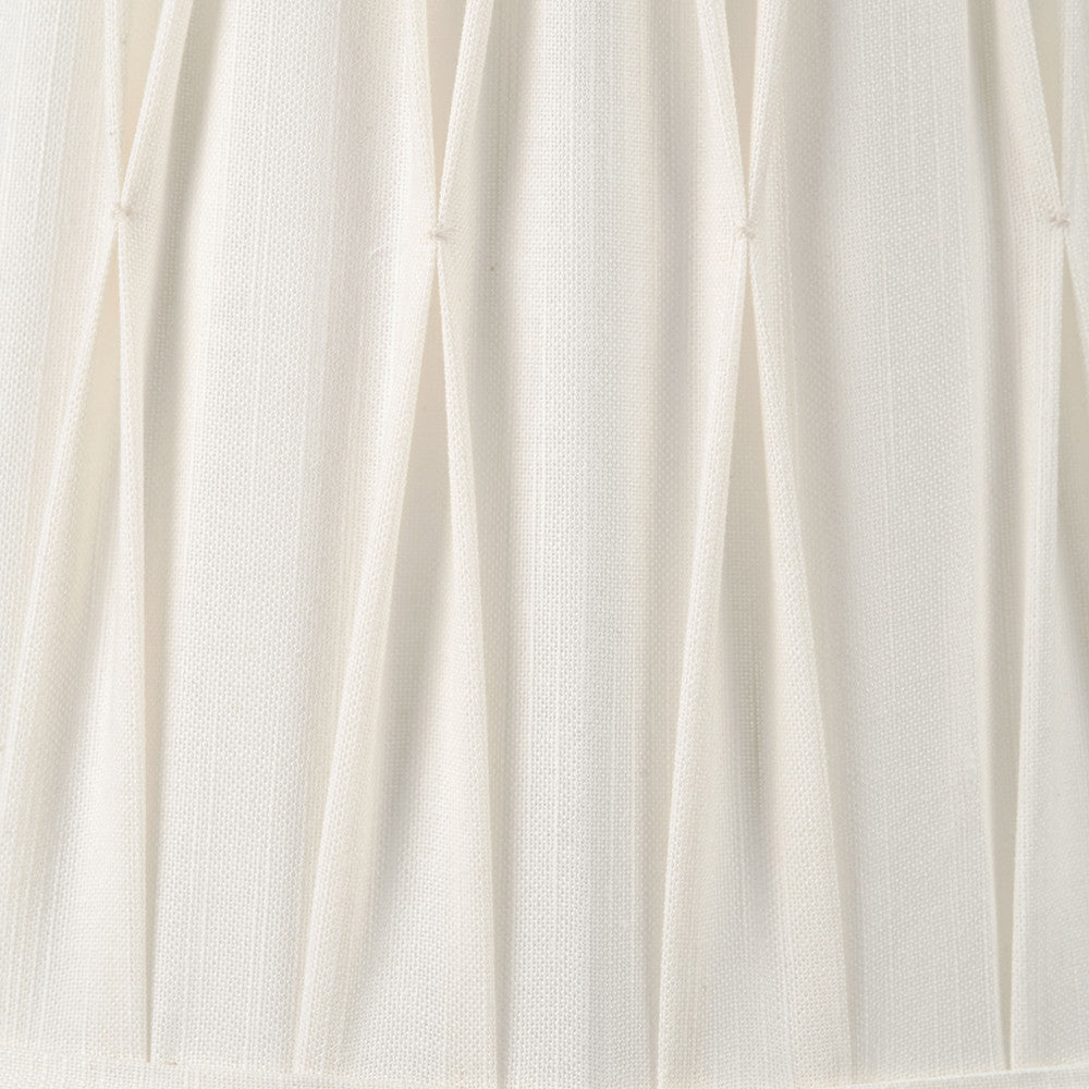 Odette 40cm White Linen Cotton Slub Pinch Pleat Tapered Lampshade