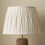 Odette 40cm White Linen Cotton Slub Pinch Pleat Tapered Lampshade