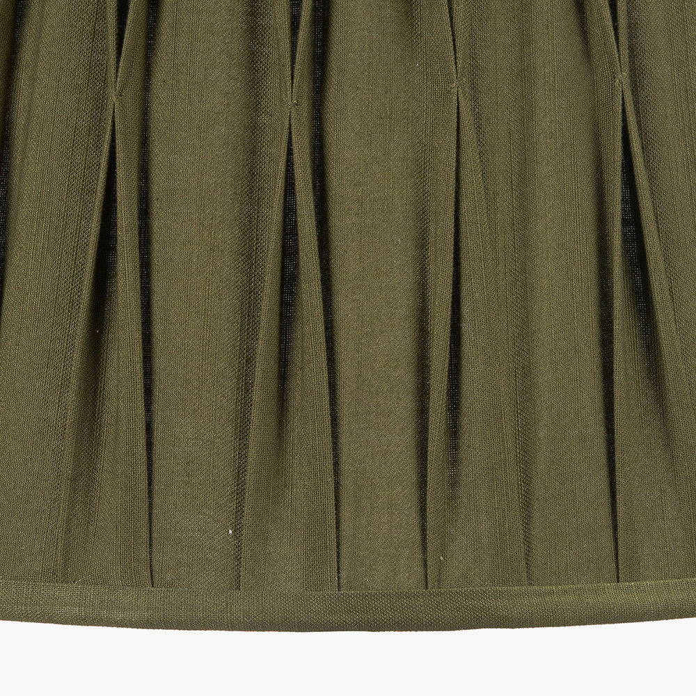 Odette 45cm Olive Green Cotton Slub Pinch Pleat Tapered Lampshade