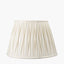 Odette 45cm White Linen Cotton Slub Pinch Pleat Tapered Lampshade