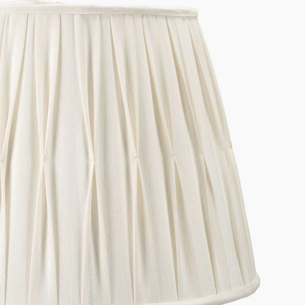 Odette 45cm White Linen Cotton Slub Pinch Pleat Tapered Lampshade