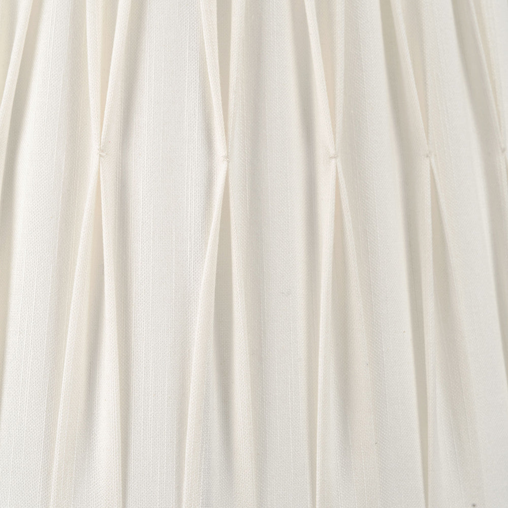 Odette 45cm White Linen Cotton Slub Pinch Pleat Tapered Lampshade