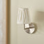 Odette 14cm White Linen Cotton Slub Pinch Pleat Tall Tapered Candle Clip Lampshade