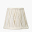 Odette 16cm White Linen Cotton Slub Pinch Pleat Tapered Lampshade