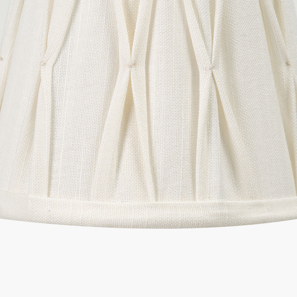 Odette 16cm White Linen Cotton Slub Pinch Pleat Tapered Lampshade