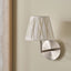 Odette 16cm White Linen Cotton Slub Pinch Pleat Tapered Lampshade