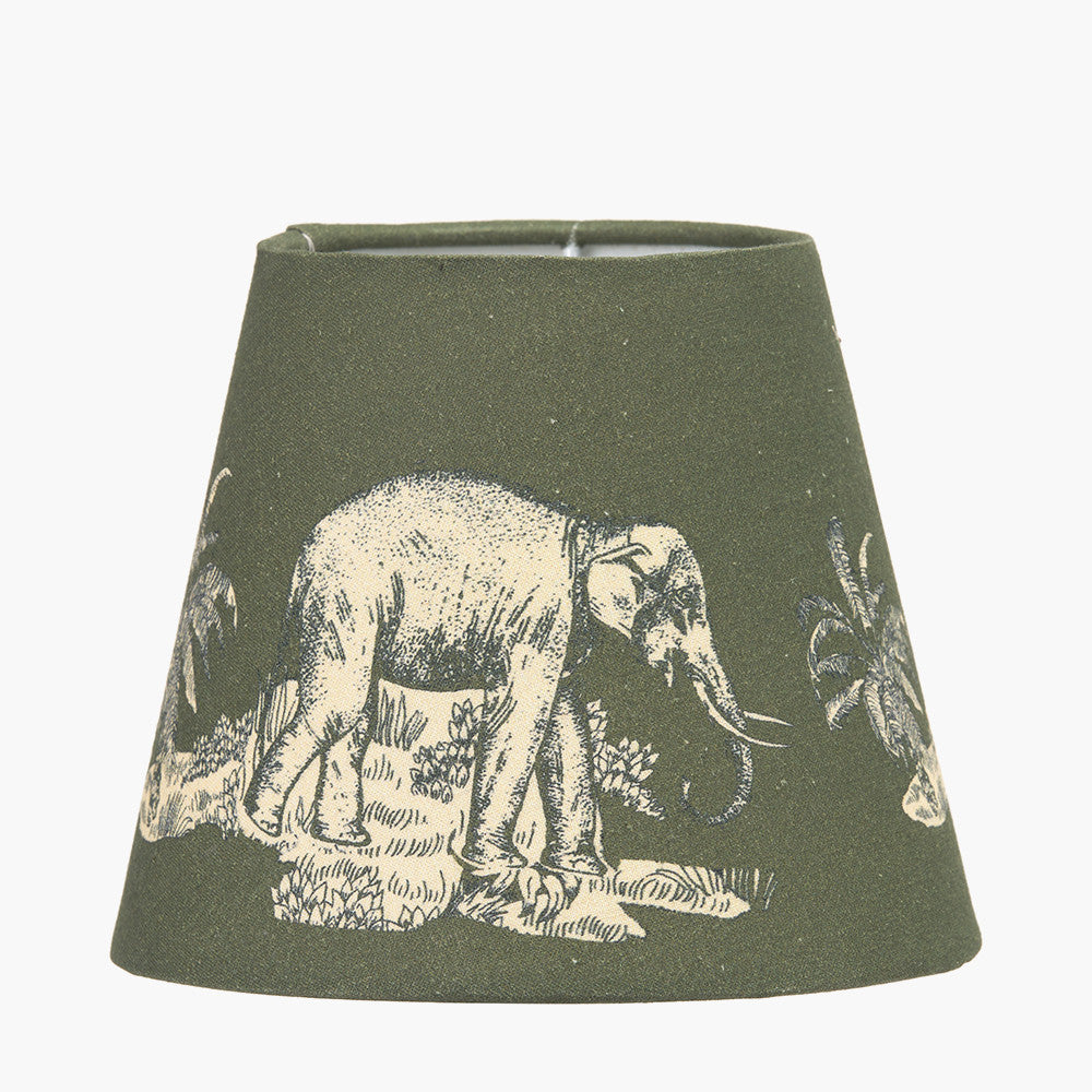 Nala 16cm Green Safari Printed Tapered Lampshade