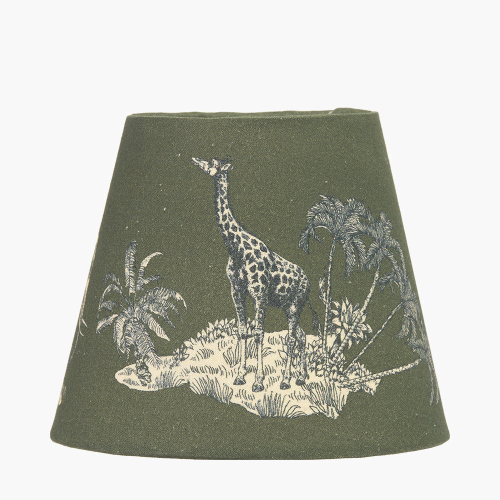 Nala 16cm Green Safari Printed Tapered Lampshade