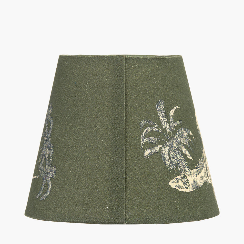 Nala 16cm Green Safari Printed Tapered Lampshade
