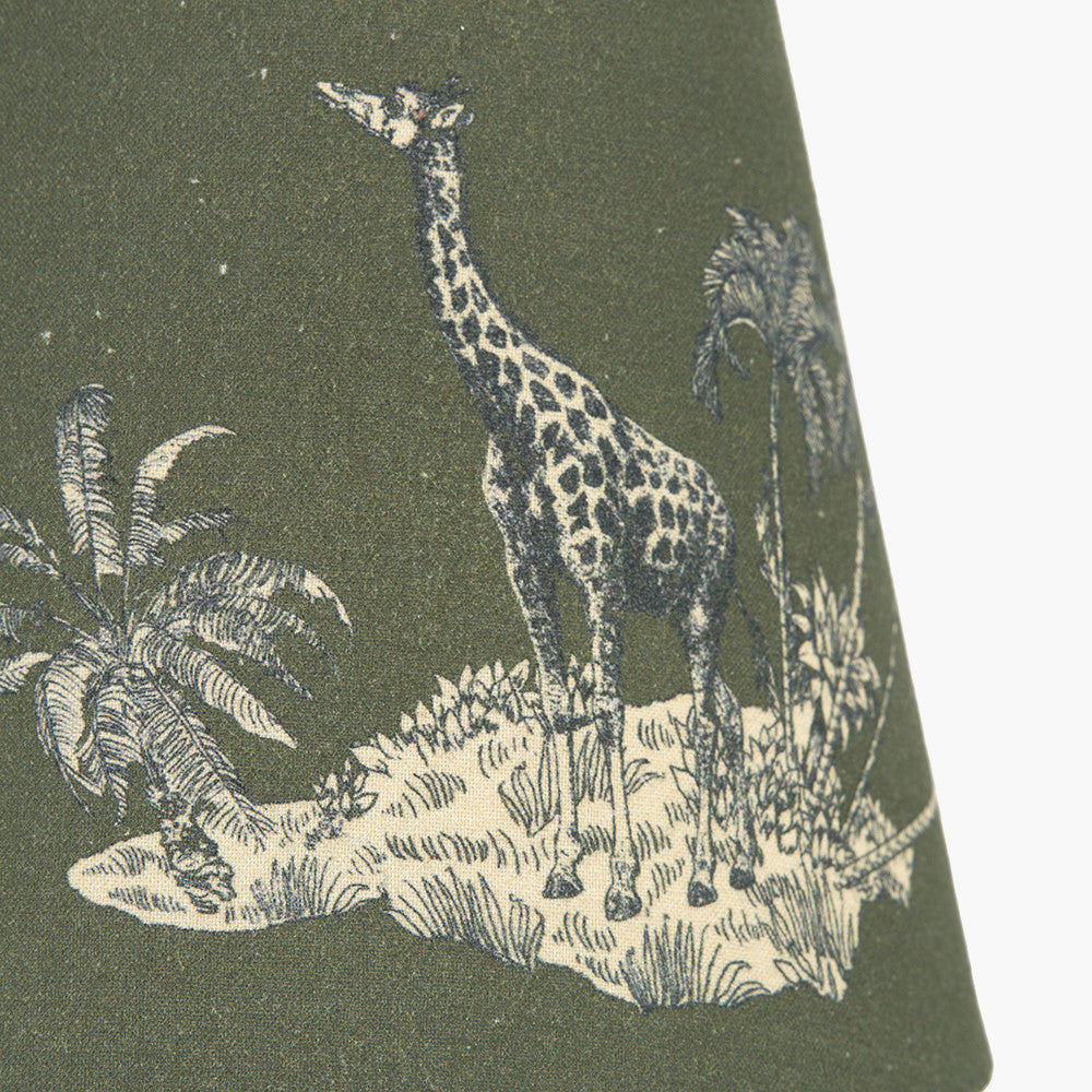 Nala 16cm Green Safari Printed Tapered Lampshade