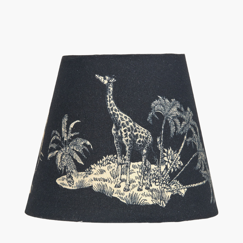 Nala 16cm Inky Blue Safari Printed Tapered Lampshade