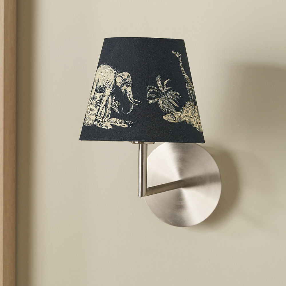 Nala 16cm Inky Blue Safari Printed Tapered Lampshade