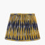 Suri 30 cm Navy and Yellow Ikat Patterned Mushroom Pleat Tapered Lampshade