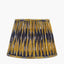Suri 30 cm Navy and Yellow Ikat Patterned Mushroom Pleat Tapered Lampshade