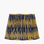 Suri 35 cm Navy and Yellow Ikat Patterned Mushroom Pleat Tapered Lampshade