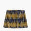 Suri 35 cm Navy and Yellow Ikat Patterned Mushroom Pleat Tapered Lampshade