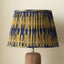 Suri 35 cm Navy and Yellow Ikat Patterned Mushroom Pleat Tapered Lampshade