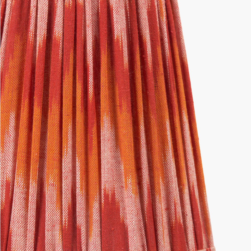 Suri 14cm Pink and Orange Ikat Patterned Mushroom Pleat Tall Tapered Candle Clip Lampshade