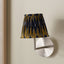 Suri 16 cm Navy and Yellow Ikat Patterned Mushroom Pleat Tapered Lampshade