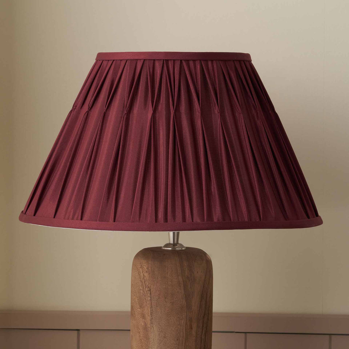 Garbo 25cm Mulberry Silk Mix Pinch Pleat Tapered Lampshade