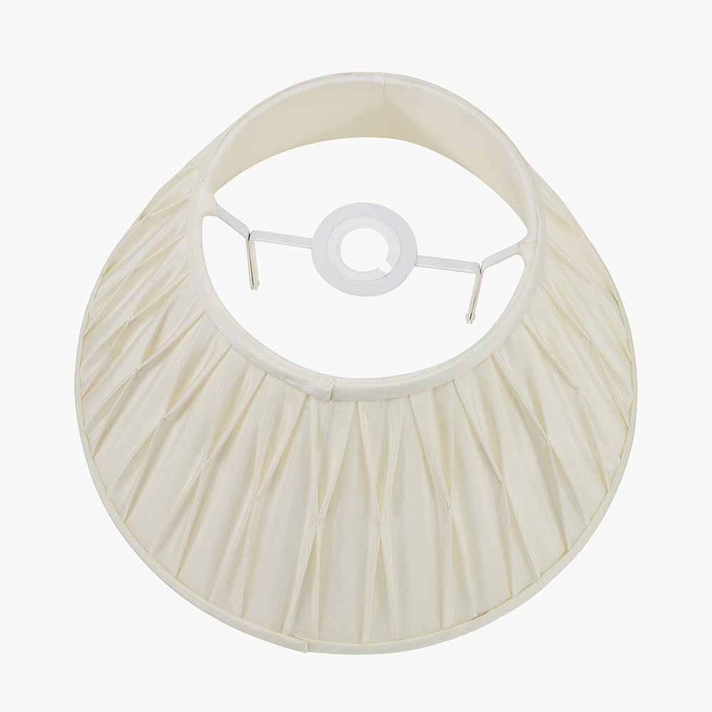 Garbo 35cm Cream Silk Mix Pinch Pleat Tapered Lampshade