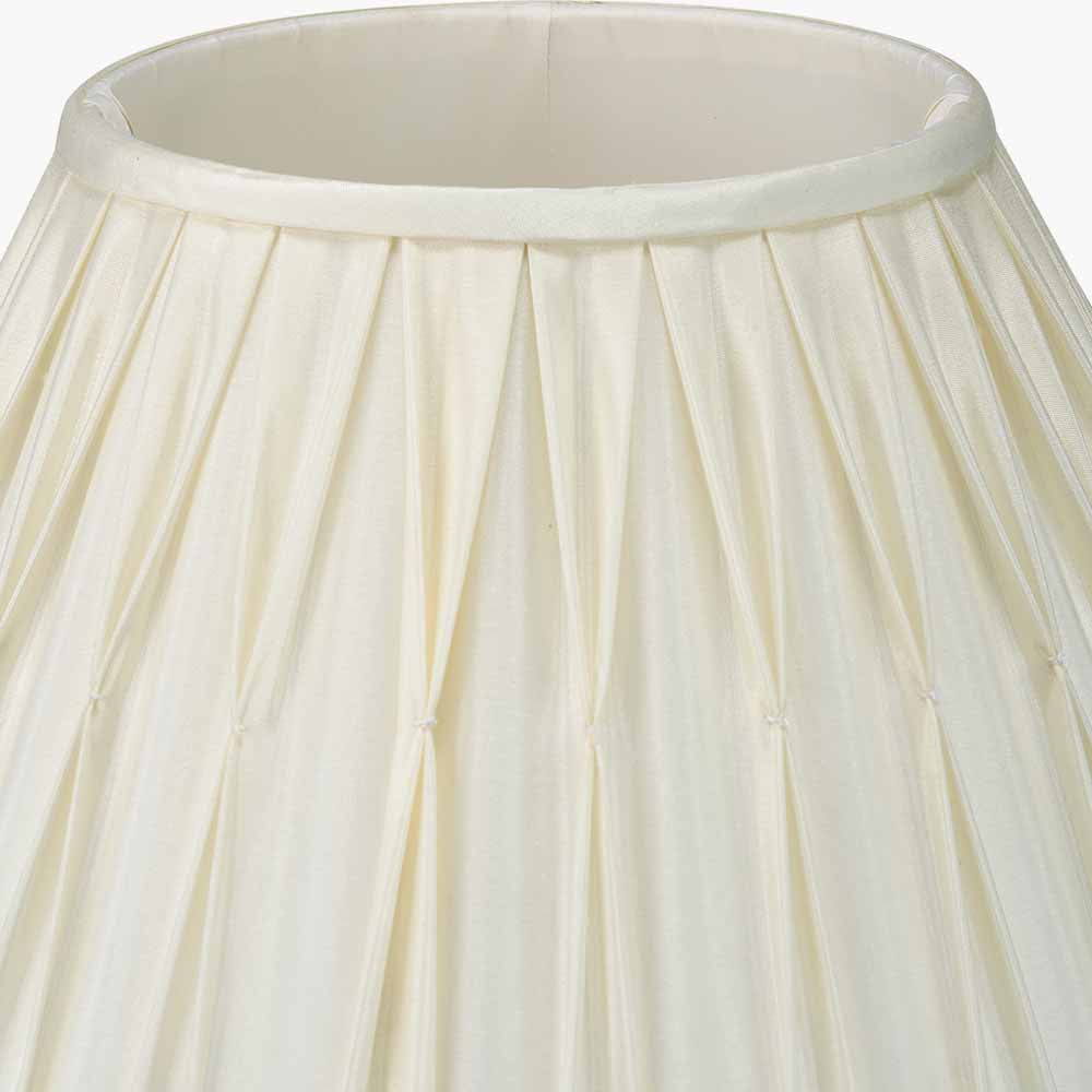 Garbo 35cm Cream Silk Mix Pinch Pleat Tapered Lampshade
