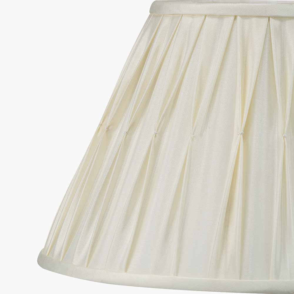 Garbo 35cm Cream Silk Mix Pinch Pleat Tapered Lampshade