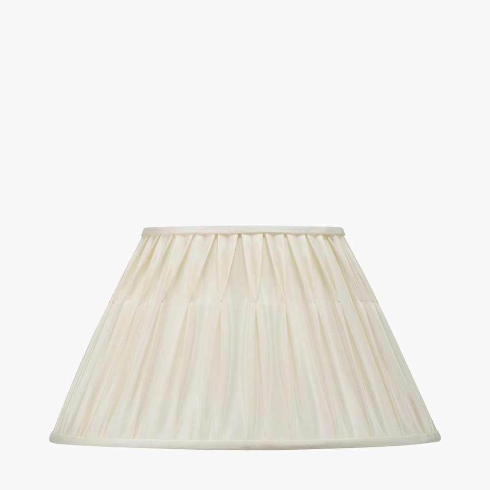 Garbo 45cm Cream Silk Mix Pinch Pleat Tapered Lampshade