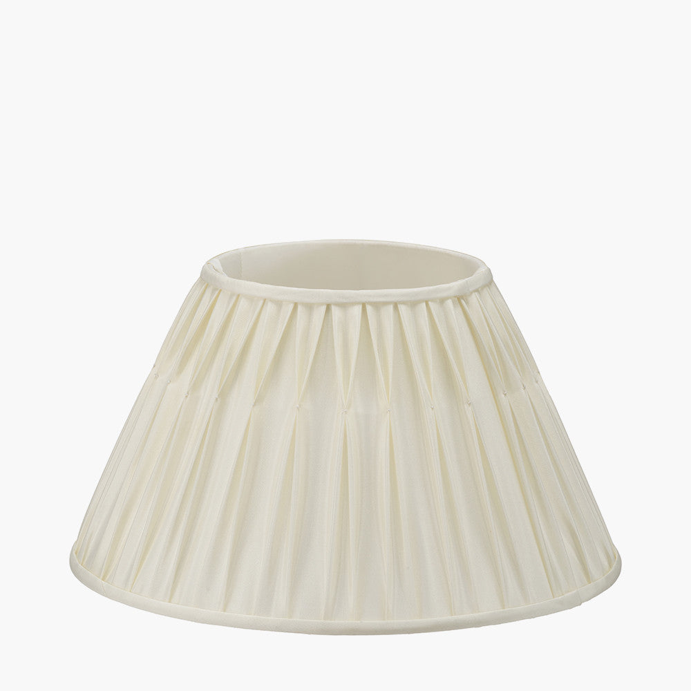 Garbo 45cm Cream Silk Mix Pinch Pleat Tapered Lampshade