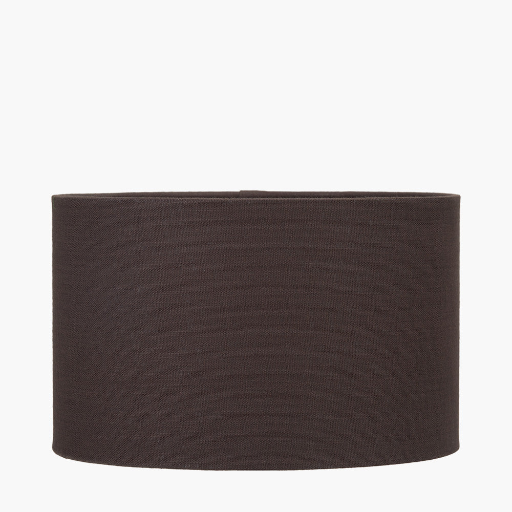 Lino 25cm Bitter Chocolate Self Lined Linen Cylinder Lampshade