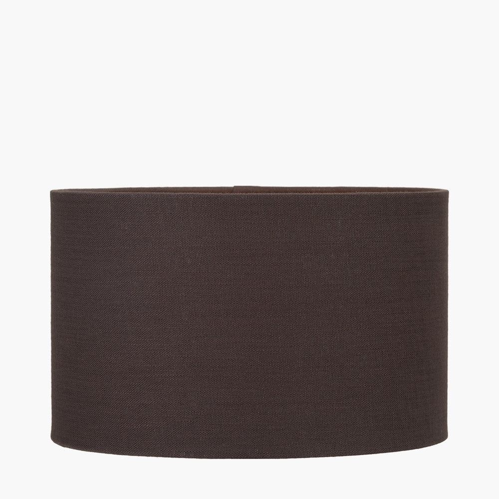 Lino 25cm Bitter Chocolate Self Lined Linen Cylinder Lampshade
