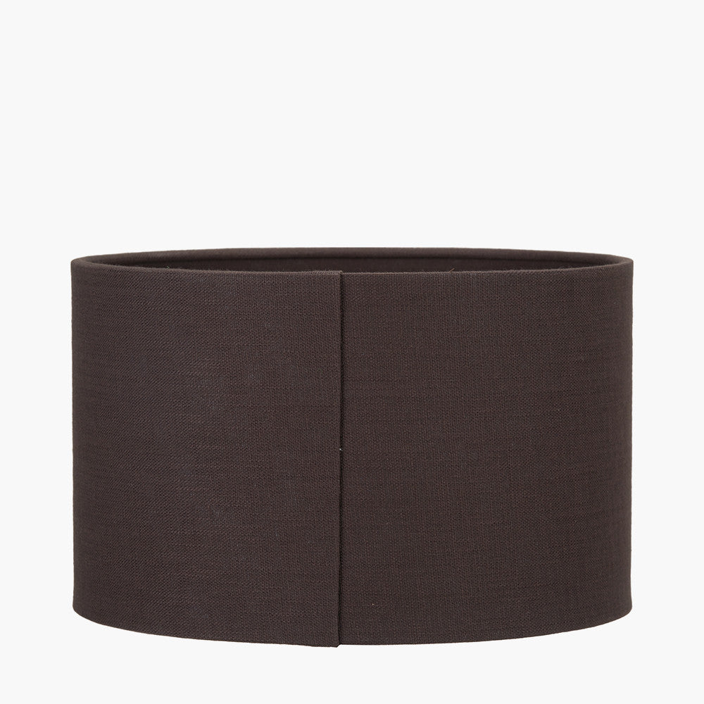 Lino 25cm Bitter Chocolate Self Lined Linen Cylinder Lampshade