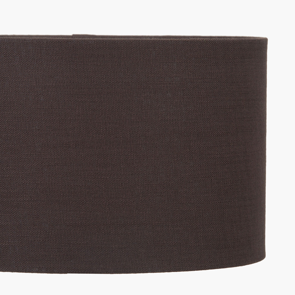 Lino 25cm Bitter Chocolate Self Lined Linen Cylinder Lampshade