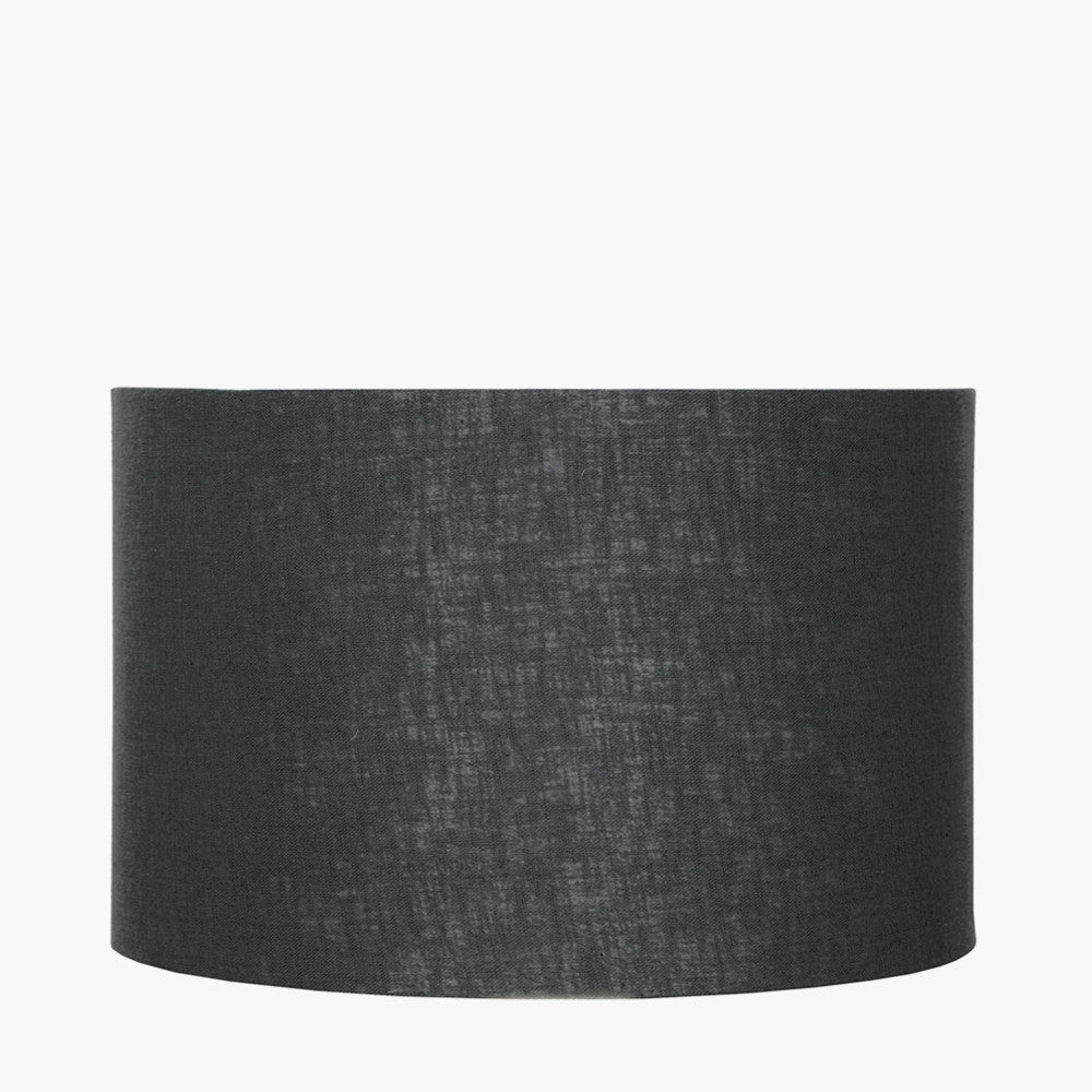 Lino 25cm Black Self Lined Linen Drum Shade