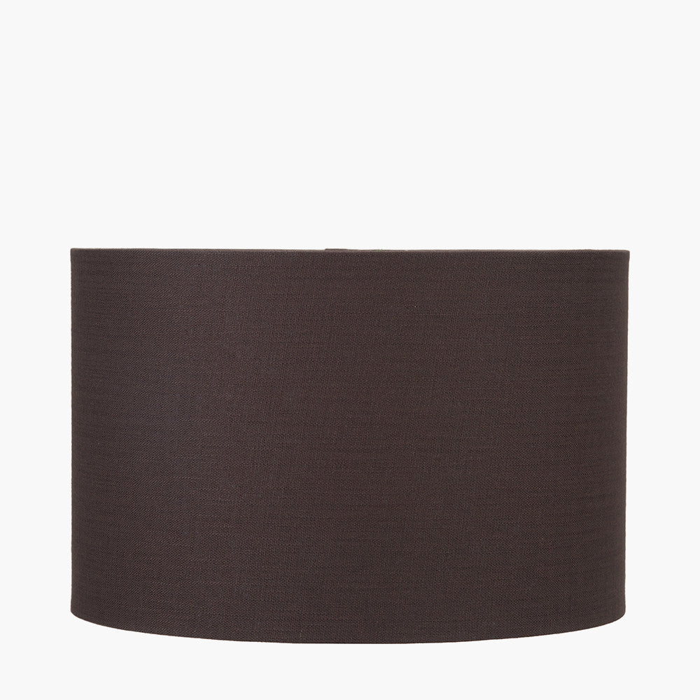 Lino 30cm Bitter Chocolate Self Lined Linen Cylinder Lampshade