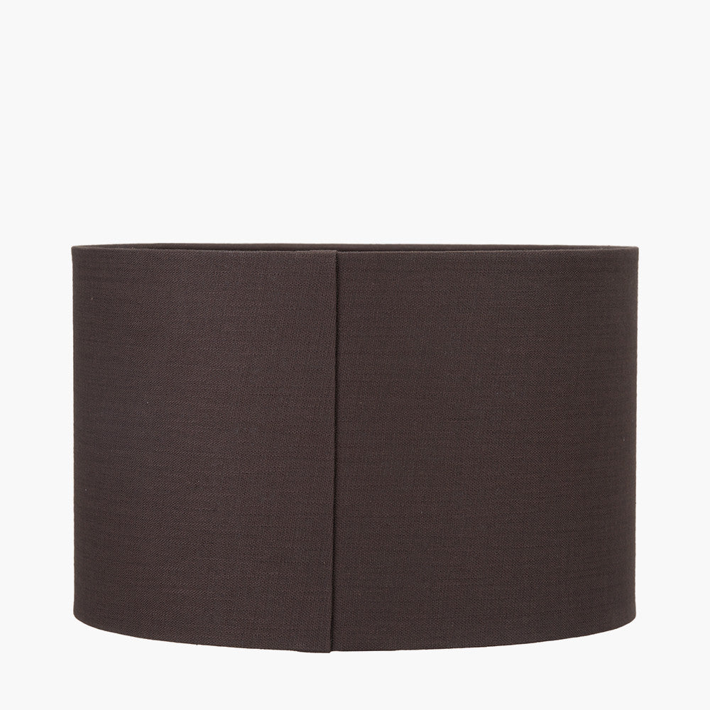 Lino 30cm Bitter Chocolate Self Lined Linen Cylinder Lampshade