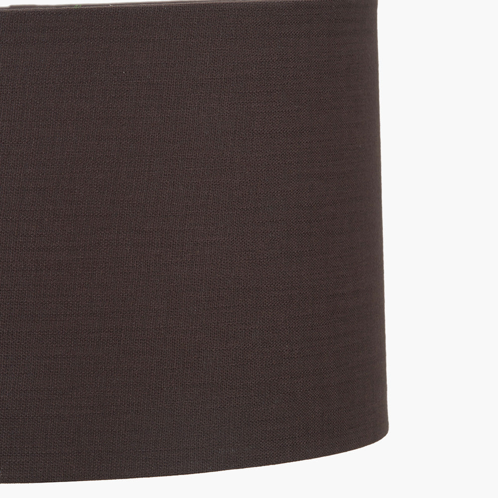Lino 30cm Bitter Chocolate Self Lined Linen Cylinder Lampshade