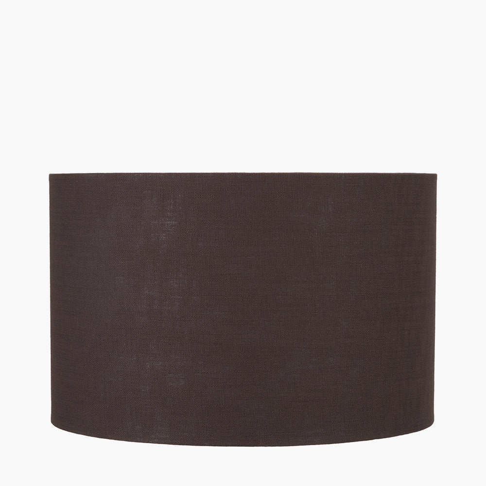 Lino 35cm Bitter Chocolate Self Lined Linen Cylinder Lampshade