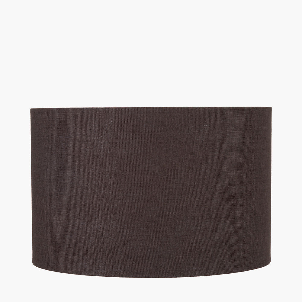 Lino 35cm Bitter Chocolate Self Lined Linen Cylinder Lampshade