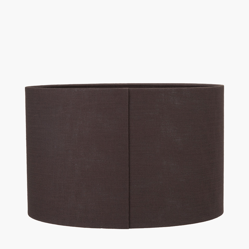 Lino 35cm Bitter Chocolate Self Lined Linen Cylinder Lampshade
