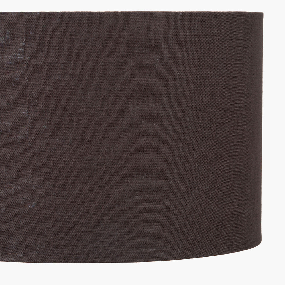 Lino 35cm Bitter Chocolate Self Lined Linen Cylinder Lampshade