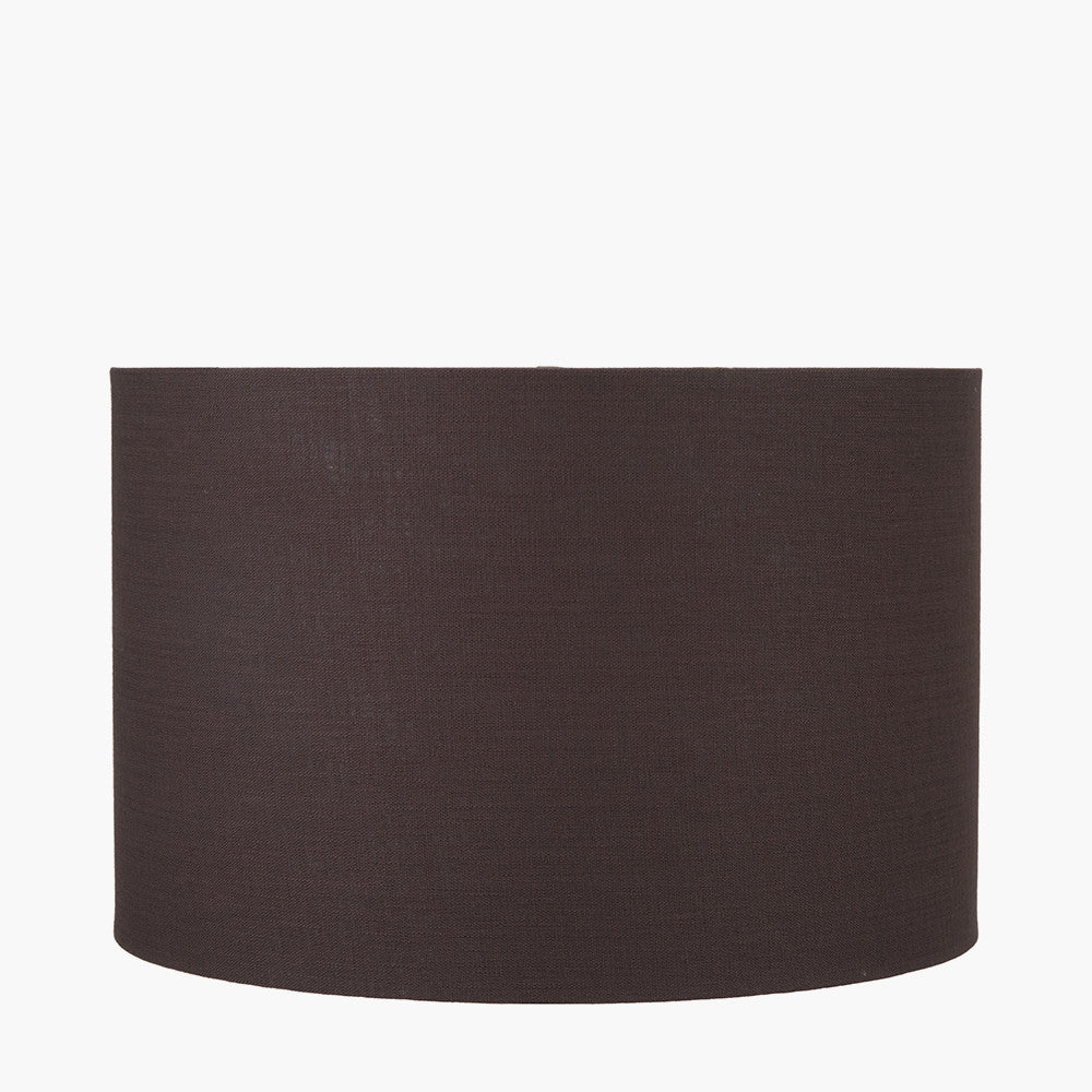 Lino 40cm Bitter Chocolate Self Lined Linen Cylinder Lampshade