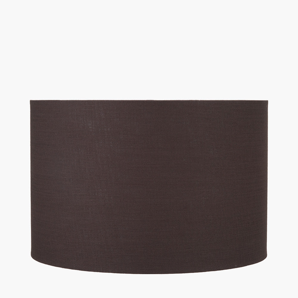 Lino 40cm Bitter Chocolate Self Lined Linen Cylinder Lampshade